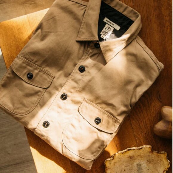 Hiroshi Kato- The Anvil Oxford Paraffin Wax Light Jacket - SS23- Khaki- Medium - Picture 4 of 4